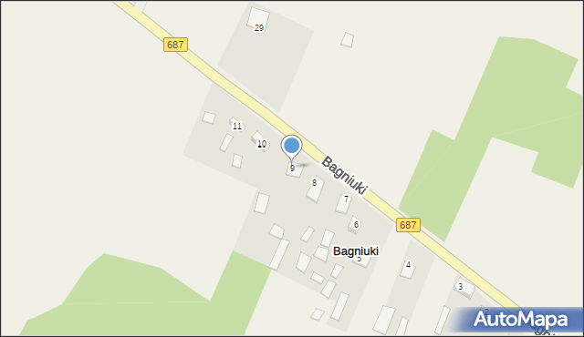 Bagniuki, Bagniuki, 9, mapa Bagniuki