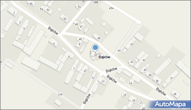 Bąków, Bąków, 12, mapa Bąków