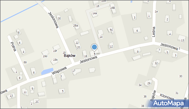 Bąków, Bąków, 5, mapa Bąków