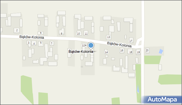 Bąków-Kolonia, Bąków-Kolonia, 12, mapa Bąków-Kolonia