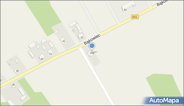 Bąkowiec, Bąkowiec, 43a, mapa Bąkowiec