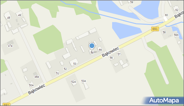 Bąkowiec, Bąkowiec, 54, mapa Bąkowiec