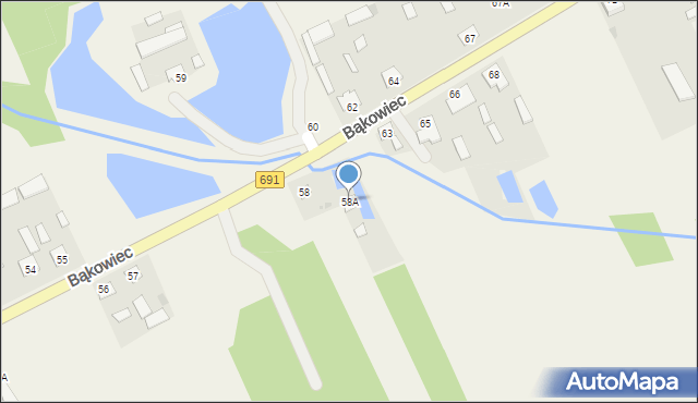 Bąkowiec, Bąkowiec, 58A, mapa Bąkowiec