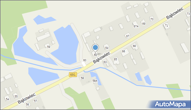 Bąkowiec, Bąkowiec, 62, mapa Bąkowiec