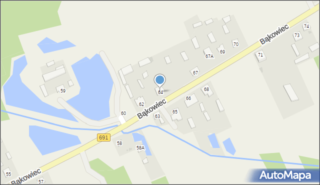 Bąkowiec, Bąkowiec, 64, mapa Bąkowiec