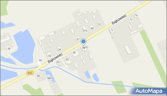 Bąkowiec, Bąkowiec, 68, mapa Bąkowiec