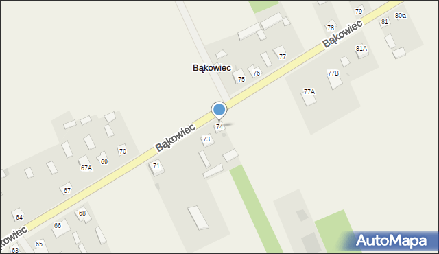 Bąkowiec, Bąkowiec, 74, mapa Bąkowiec