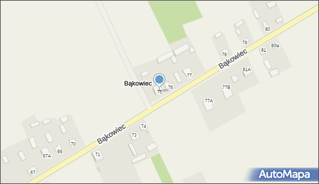 Bąkowiec, Bąkowiec, 75, mapa Bąkowiec