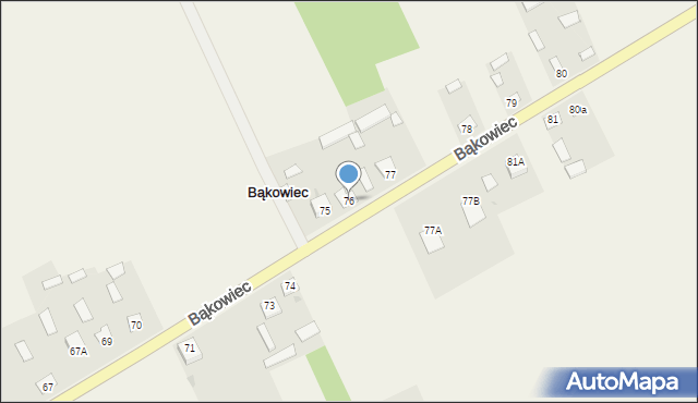 Bąkowiec, Bąkowiec, 76, mapa Bąkowiec