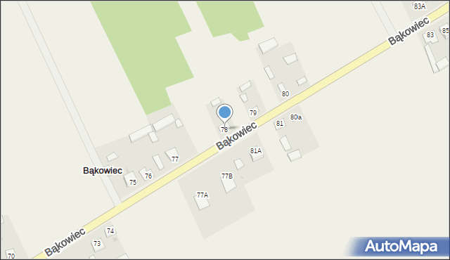 Bąkowiec, Bąkowiec, 78, mapa Bąkowiec