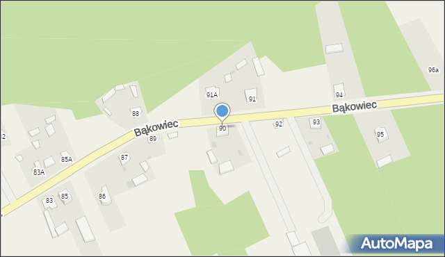 Bąkowiec, Bąkowiec, 90, mapa Bąkowiec