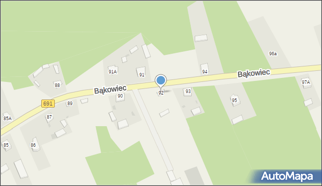 Bąkowiec, Bąkowiec, 92, mapa Bąkowiec