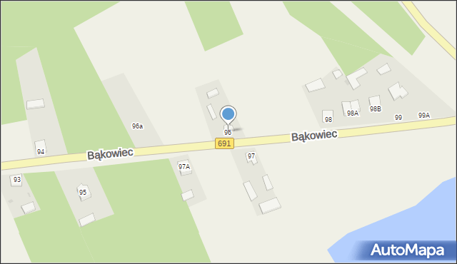 Bąkowiec, Bąkowiec, 96, mapa Bąkowiec