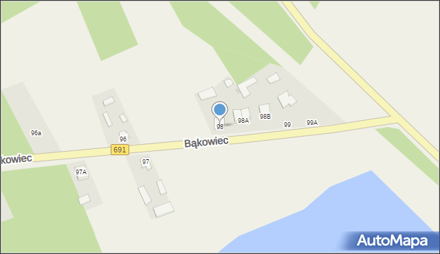 Bąkowiec, Bąkowiec, 98, mapa Bąkowiec