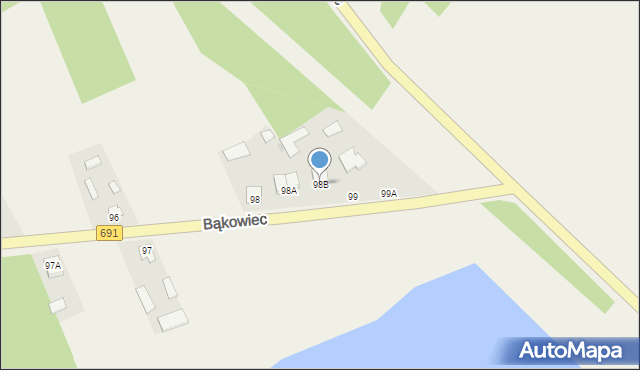 Bąkowiec, Bąkowiec, 98B, mapa Bąkowiec