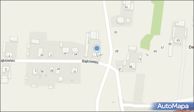 Bąkowiec, Bąkowiec, 1, mapa Bąkowiec