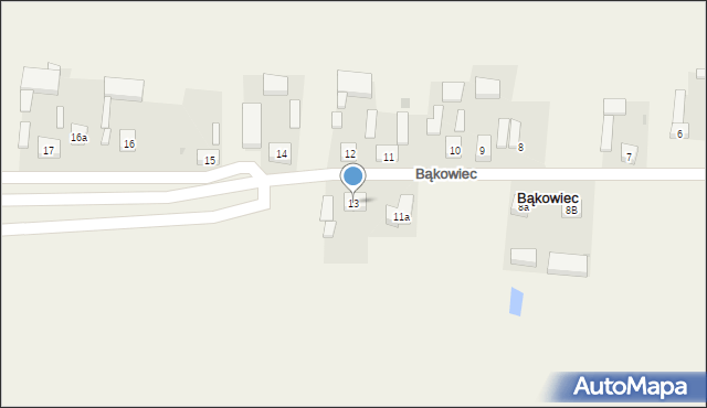 Bąkowiec, Bąkowiec, 13, mapa Bąkowiec