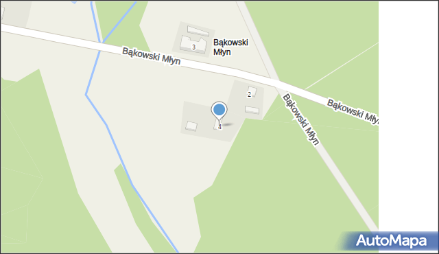 Bąkowski Młyn, Bąkowski Młyn, 4, mapa Bąkowski Młyn