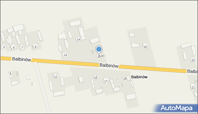 Balbinów, Balbinów, 15, mapa Balbinów