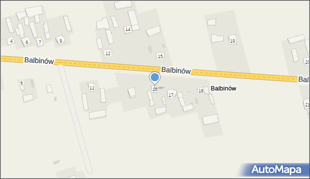 Balbinów, Balbinów, 16, mapa Balbinów