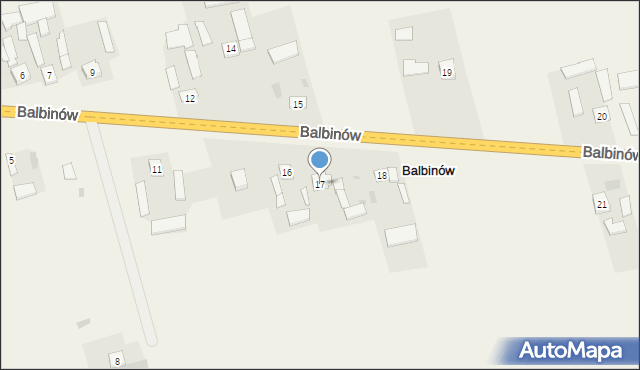 Balbinów, Balbinów, 17, mapa Balbinów