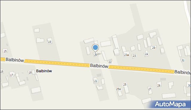 Balbinów, Balbinów, 20, mapa Balbinów