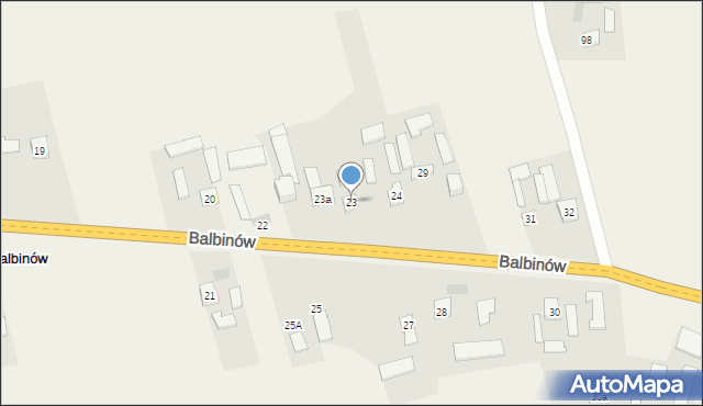 Balbinów, Balbinów, 23, mapa Balbinów