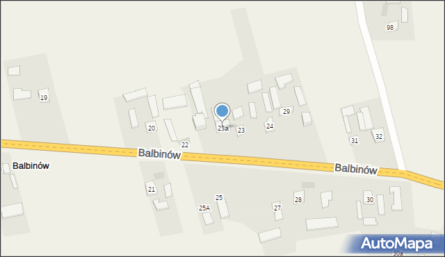 Balbinów, Balbinów, 23a, mapa Balbinów