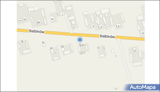 Balbinów, Balbinów, 3, mapa Balbinów
