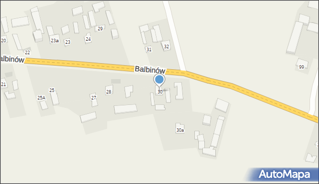 Balbinów, Balbinów, 30, mapa Balbinów