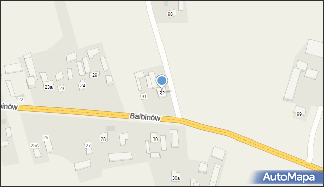 Balbinów, Balbinów, 32, mapa Balbinów