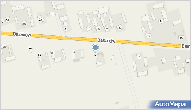Balbinów, Balbinów, 5, mapa Balbinów