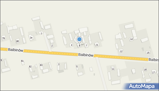 Balbinów, Balbinów, 6, mapa Balbinów