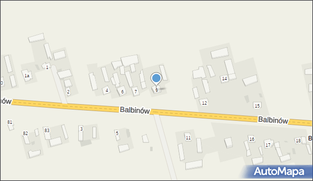 Balbinów, Balbinów, 9, mapa Balbinów