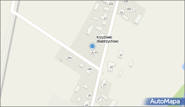 Bałdrzychów, Bałdrzychów, 21, mapa Bałdrzychów