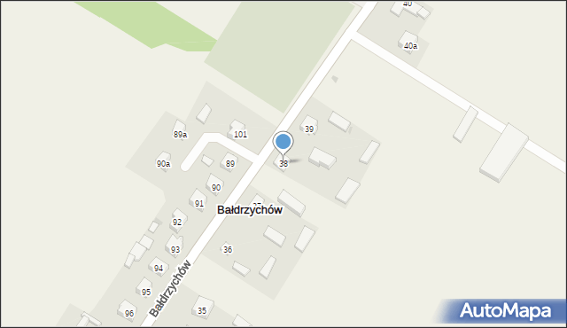 Bałdrzychów, Bałdrzychów, 38, mapa Bałdrzychów