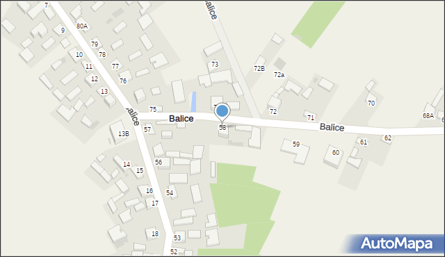 Balice, Balice, 58, mapa Balice