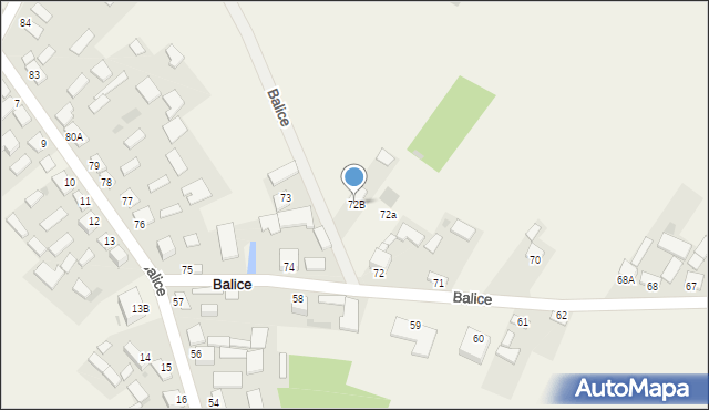 Balice, Balice, 72B, mapa Balice