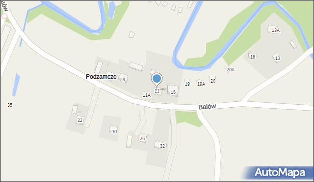 Baligród, Balów, 11, mapa Baligród