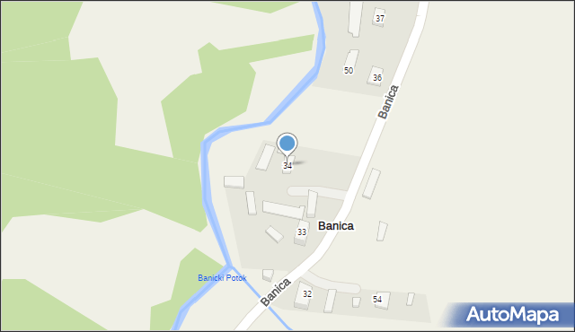 Banica, Banica, 34, mapa Banica