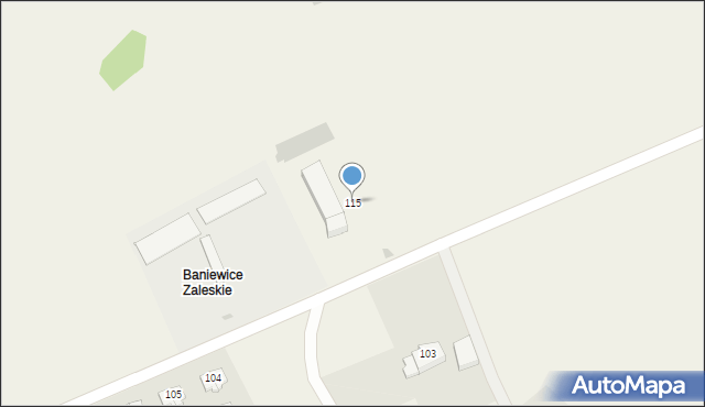 Baniewice, Baniewice, 115, mapa Baniewice