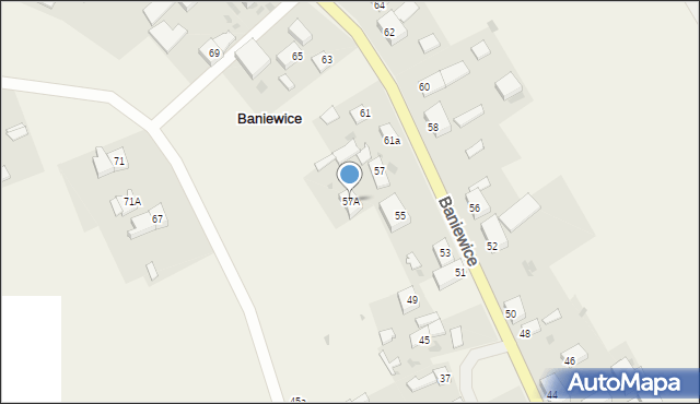 Baniewice, Baniewice, 57A, mapa Baniewice