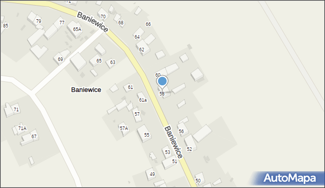 Baniewice, Baniewice, 58, mapa Baniewice