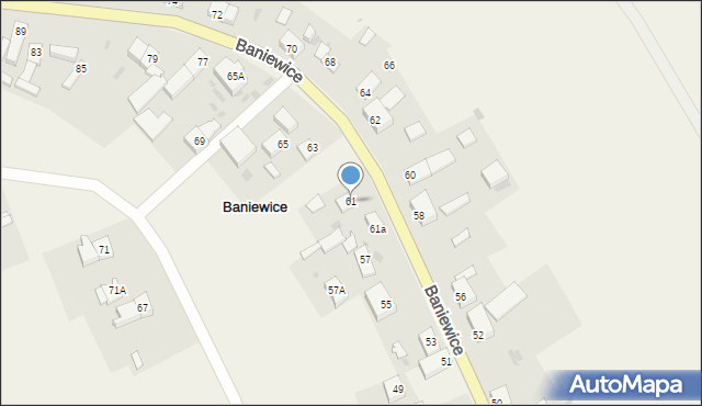 Baniewice, Baniewice, 61, mapa Baniewice