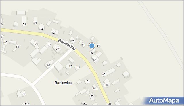 Baniewice, Baniewice, 64, mapa Baniewice