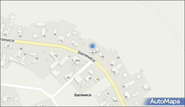 Baniewice, Baniewice, 70, mapa Baniewice