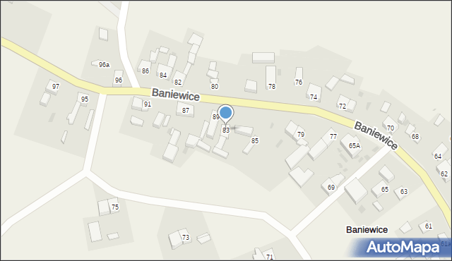 Baniewice, Baniewice, 83, mapa Baniewice