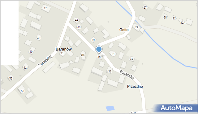 Baranów, Baranów, 35, mapa Baranów