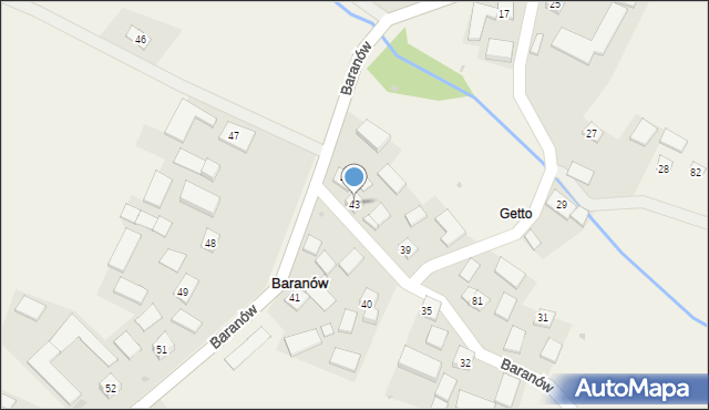 Baranów, Baranów, 43, mapa Baranów