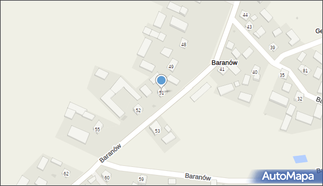 Baranów, Baranów, 51, mapa Baranów